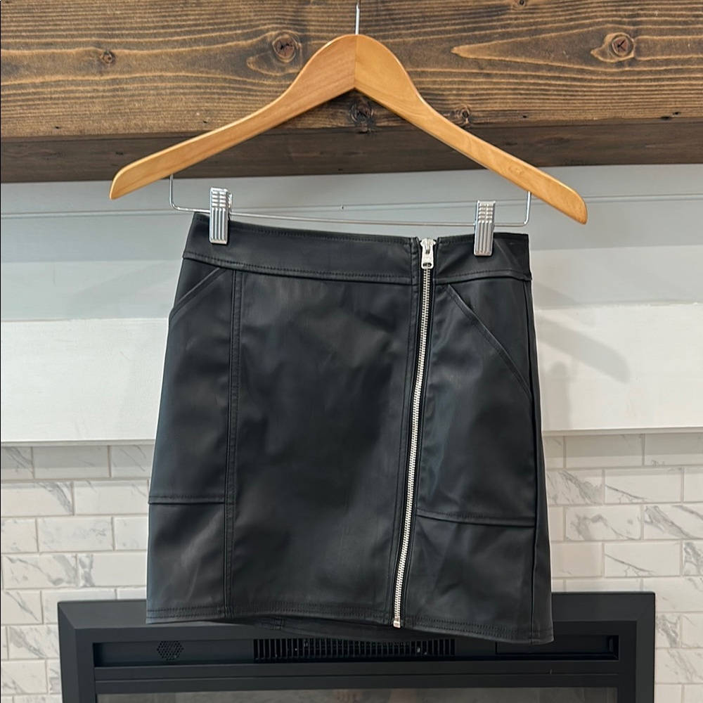 Express black faux leather zipper skirt 2 for $20
